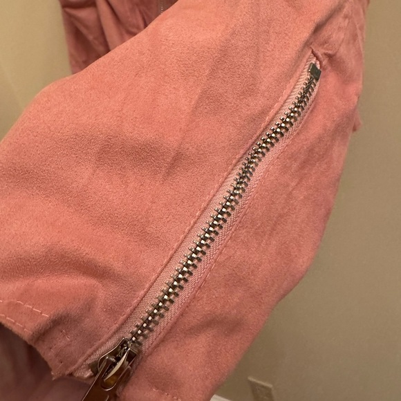 Hayden Los Angeles crop jacket suede-like feel soft pink tone size medium - Picture 5 of 8